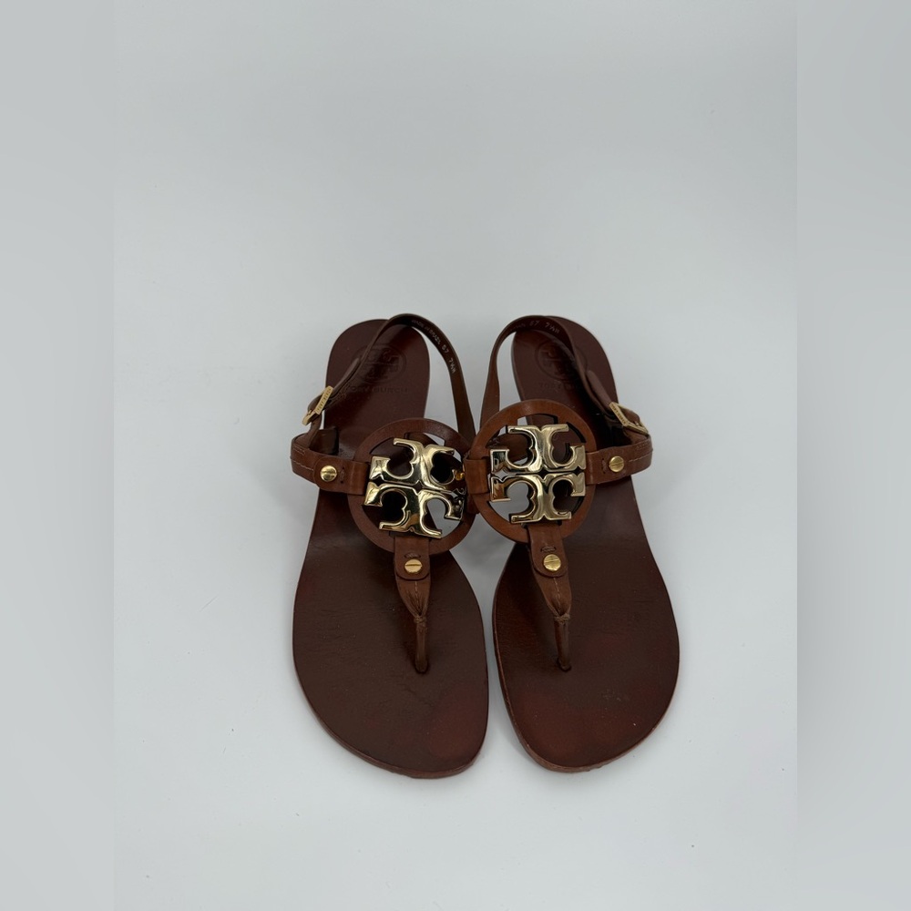 Tory Burch Holly Sandals Slingback Kitten Heels Sz. 7.5